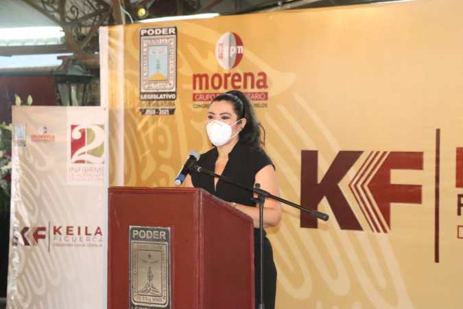 Morelos vive una cambio verdadero, sostuvo Keila Celene Figueroa, al rendir su segundo informe de actividades legislativas